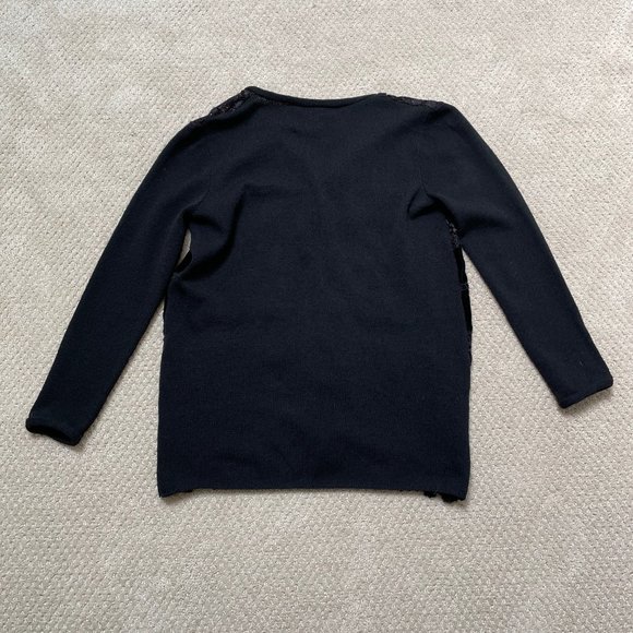 Lianne Barnes Black Velvet and Lace Long Cardigan - Picture 8 of 9